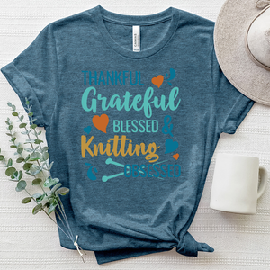 Thankful & Knitting Obsessed Heathered Tee