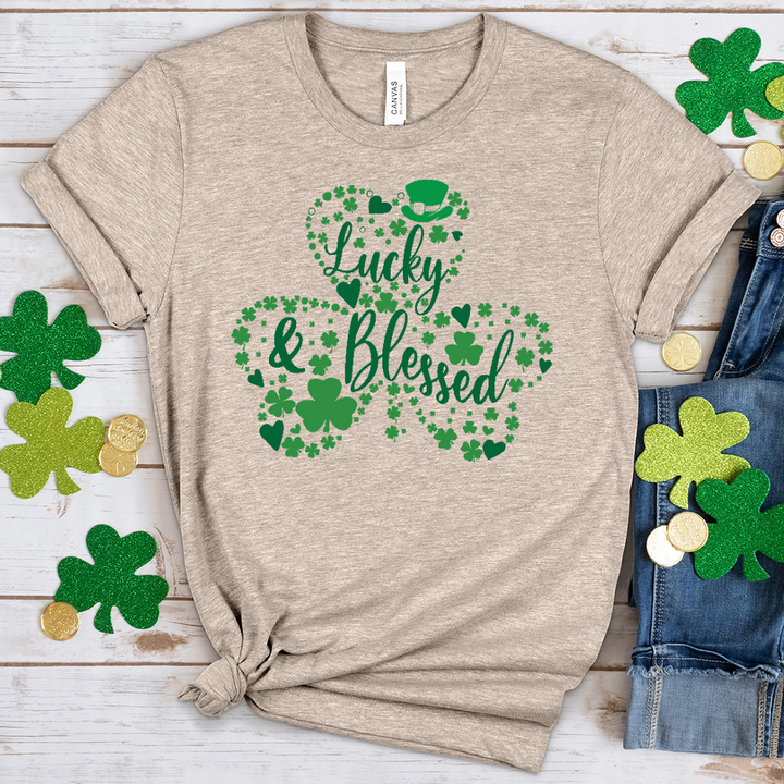 Assorted Clovers Shamrock Heathered Tee