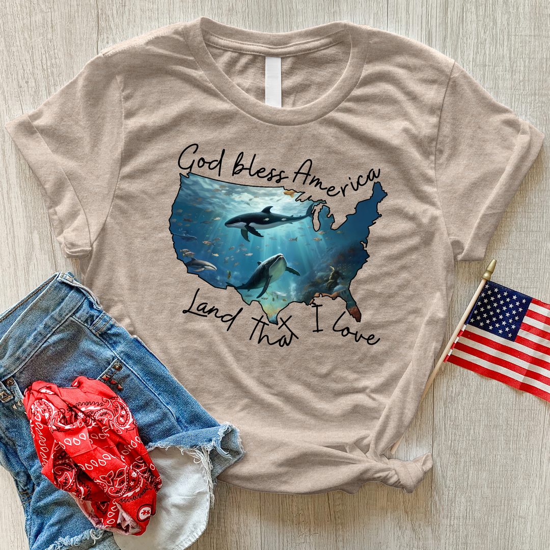 Deep Ocean America Heathered Tee