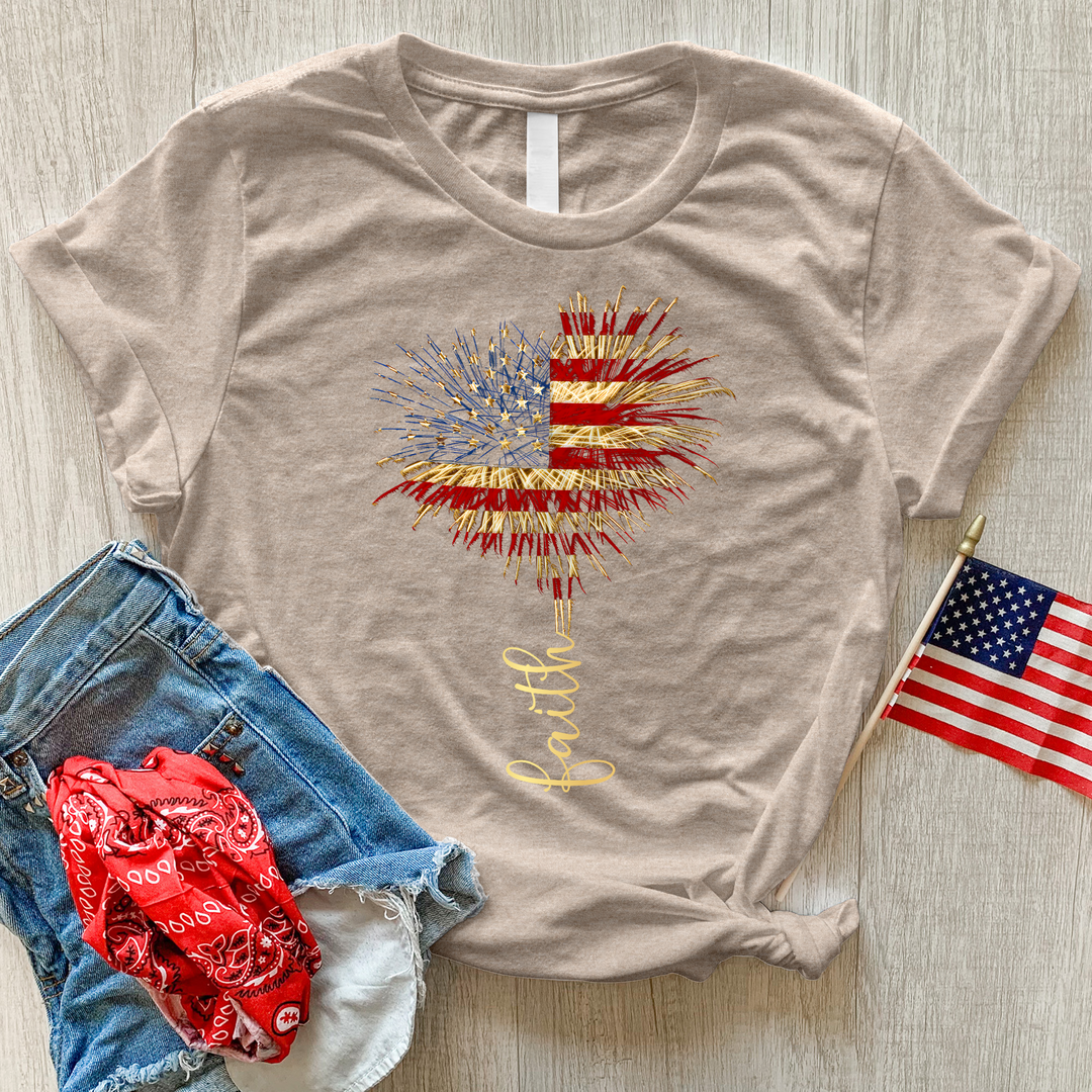 Faith Heart Fireworks Tee