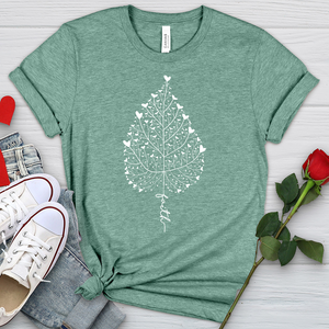 Faith Heart Leaf Heathered Tee