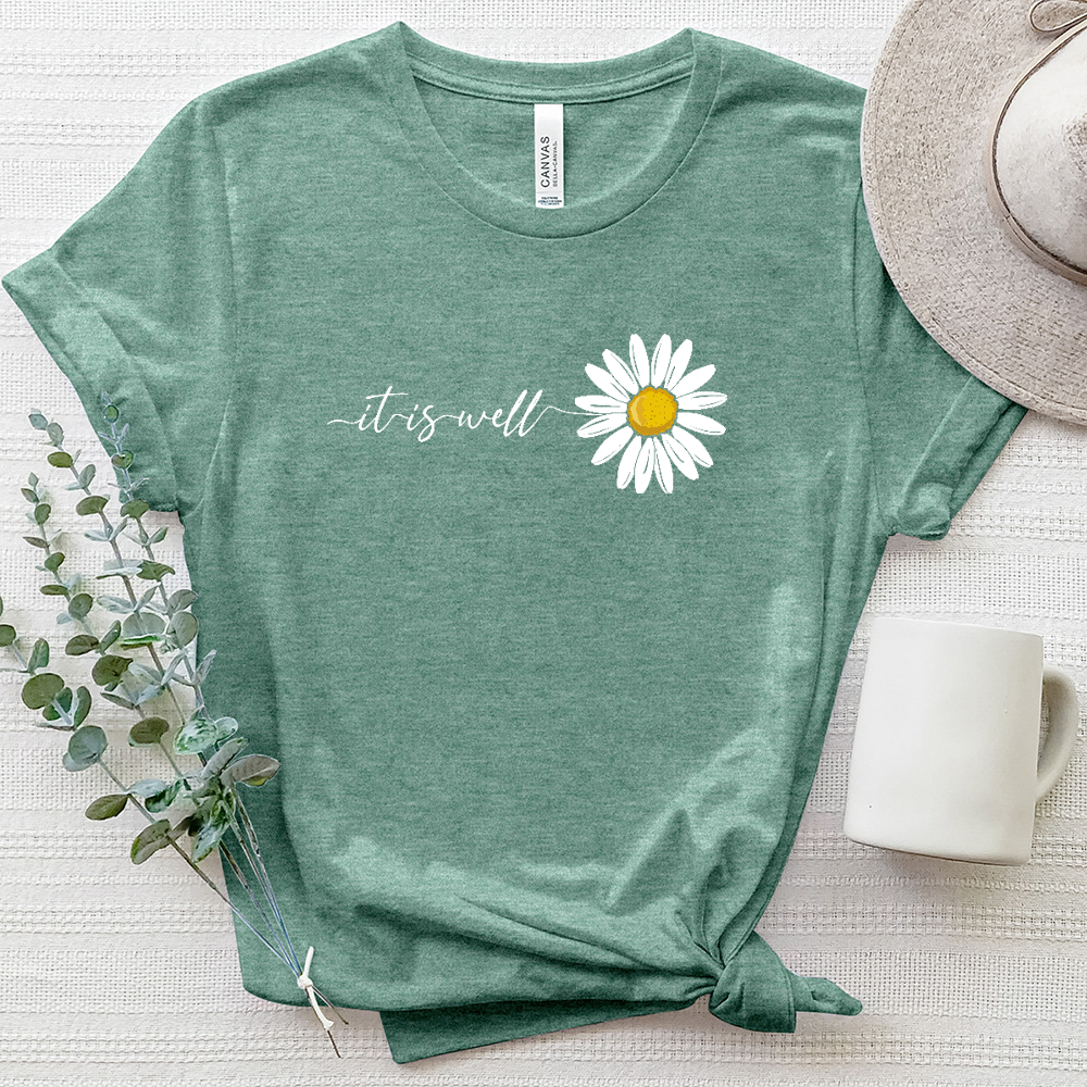 It is well Daisy Heathered Tee