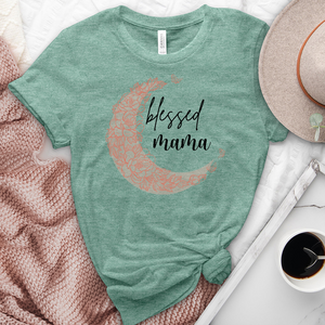 Blessed Mama Crescent Heathered Tee