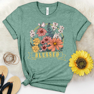 Blessed Wildflowers Heathered Tee