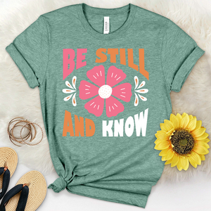 Be Still Flower Art Heathered Tee