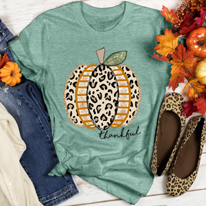 Thankful Leopard Spotted Pumpkin Heathered Tee