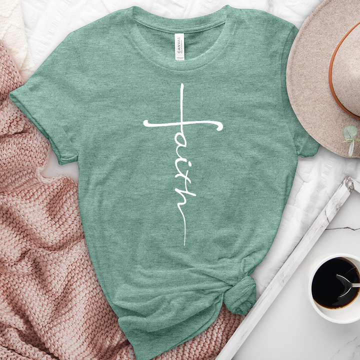 Faith Cross Heathered Tee