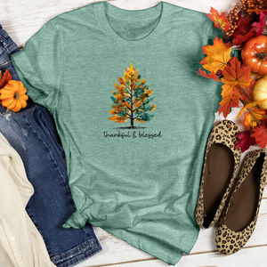 Retro Watercolor Pine Tree Heathered Tee