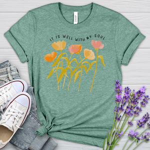 It Is Well Flowers Heathered Tee