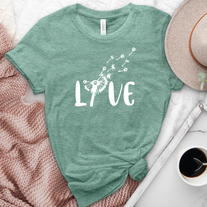 Paw Print Dandelion Love Heathered Tee