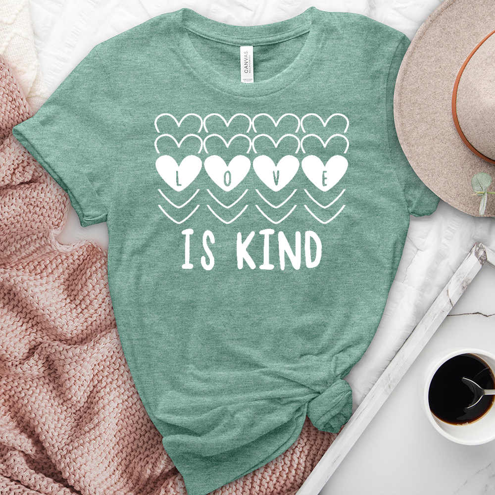 Love Is Kind Hearts Heathered Tee