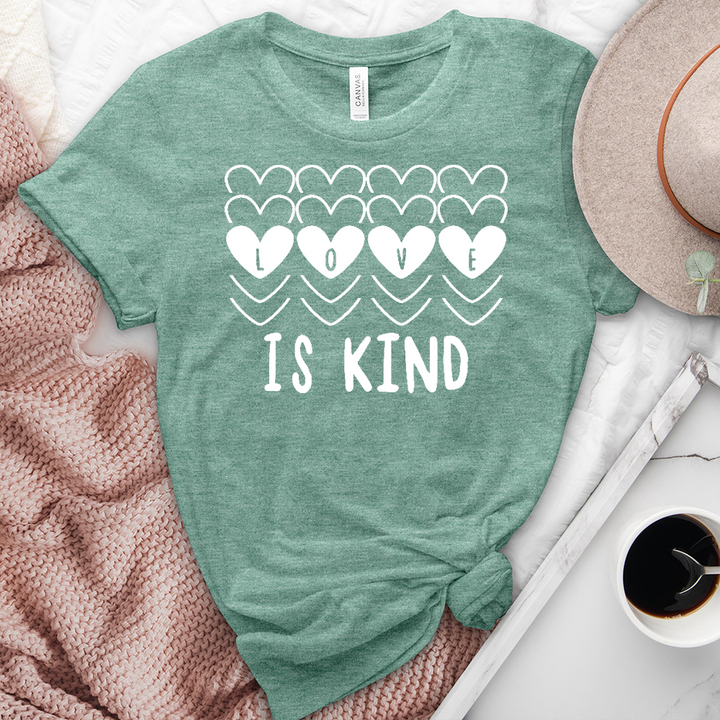 Love Is Kind Hearts Heathered Tee
