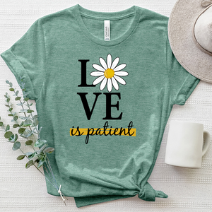 Love Is Patient Daisy Flower Heathered Tee