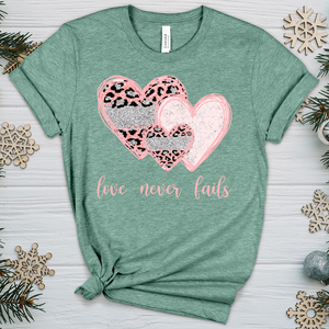 Love Never Fails V7 Heathered Tee