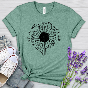 It Is Well Sunflower Heathered Tee