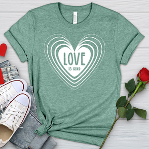 Love Is Kind White Heart Heathered Tee