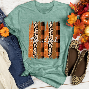 Thankful Watercolor Stripes Heathered Tee