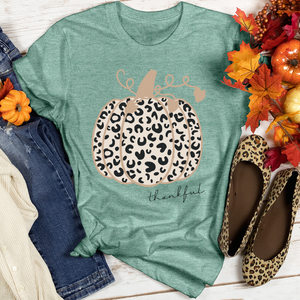 Thankful Leopard Pumpkin Heathered Tee