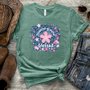 Blessed Floral Leopard Heathered Tee