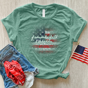 Fireworks Faith & Freedom Heathered Tee