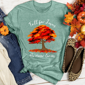 Watercolor Falling Leaves Heathered Tee