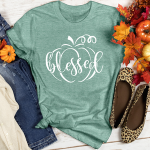 Fancy Blessed Pumpkin Heathered Tee