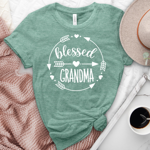 Blessed Grandma Arrows Heathered Tee