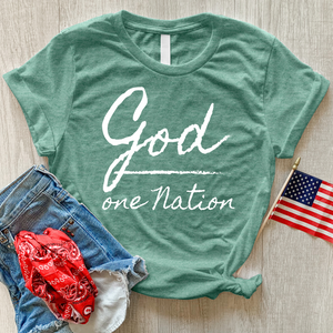 One Nation Under God Heathered Tee