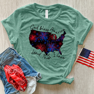 Land That I Love Fireworks Heathered Tee