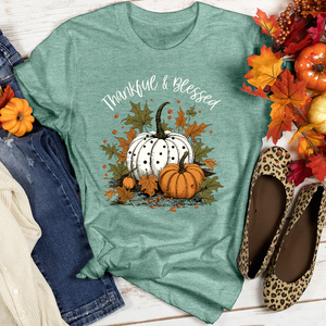 Thankful & Blessed Pumpkin Patch Heathered Tee