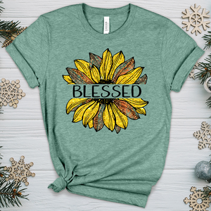 Blessed Sunflower V5 Heathered Tee