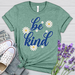 Be Kind Happy Daisies Heathered Tee