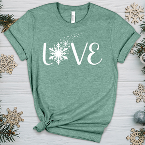 Love Snowflake Heathered Tee