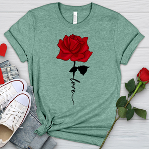 Red Love Rose Heathered Tee