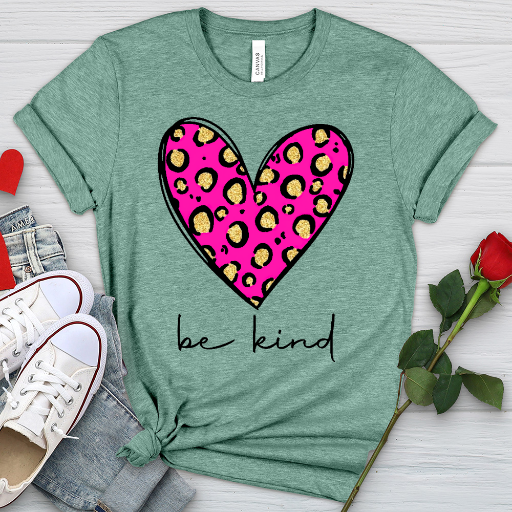 Be Kind Heart Heathered Tee