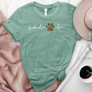 Faith Lifeline Paw Print Heathered Tee