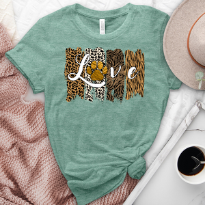 Leopard Love Paw Print Heathered Jersey Tee