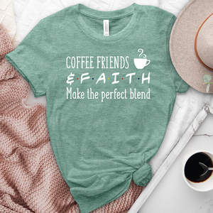 Coffee Friends & Faith Heathered Tee