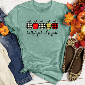 Retro Apple Farm Checkered Row Heathered Tee