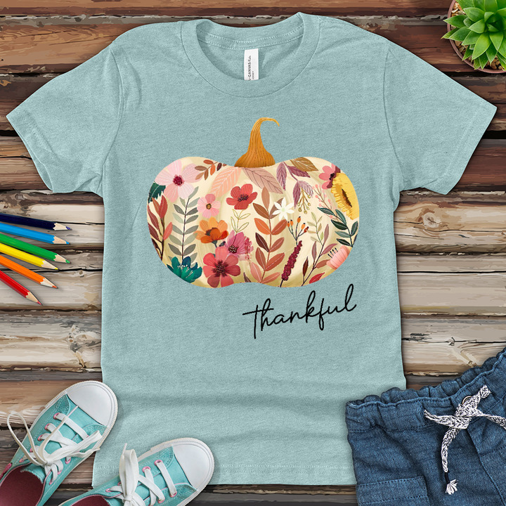 Thankful Garden Pumpkin Youth Heathered Tee