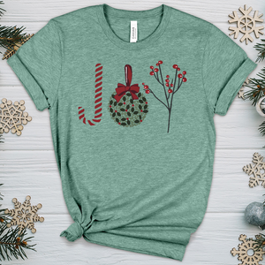 Joy Candy Cane Heathered Tee