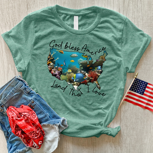 Coral Reef America Heathered Tee