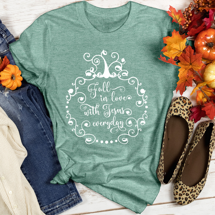 Fall in love with Jesus Heathered Tee
