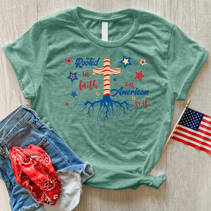 Rooted In Faith American Soil Heathered Tee