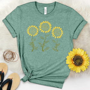 Faith Hope Love Flower Trio Heathered Tee