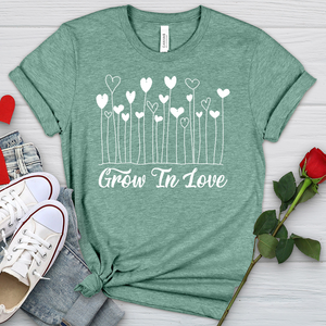 Grow In Love Flower Hearts Heathered Tee