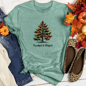 Retro Plaid Pine Tree Heathered Tee