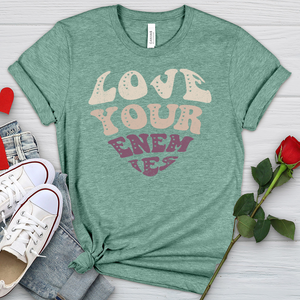 Love Your Enemies Retro Heathered Tee