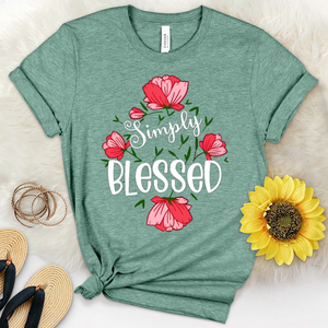 Simply Blessed Flowers Heathered Tee