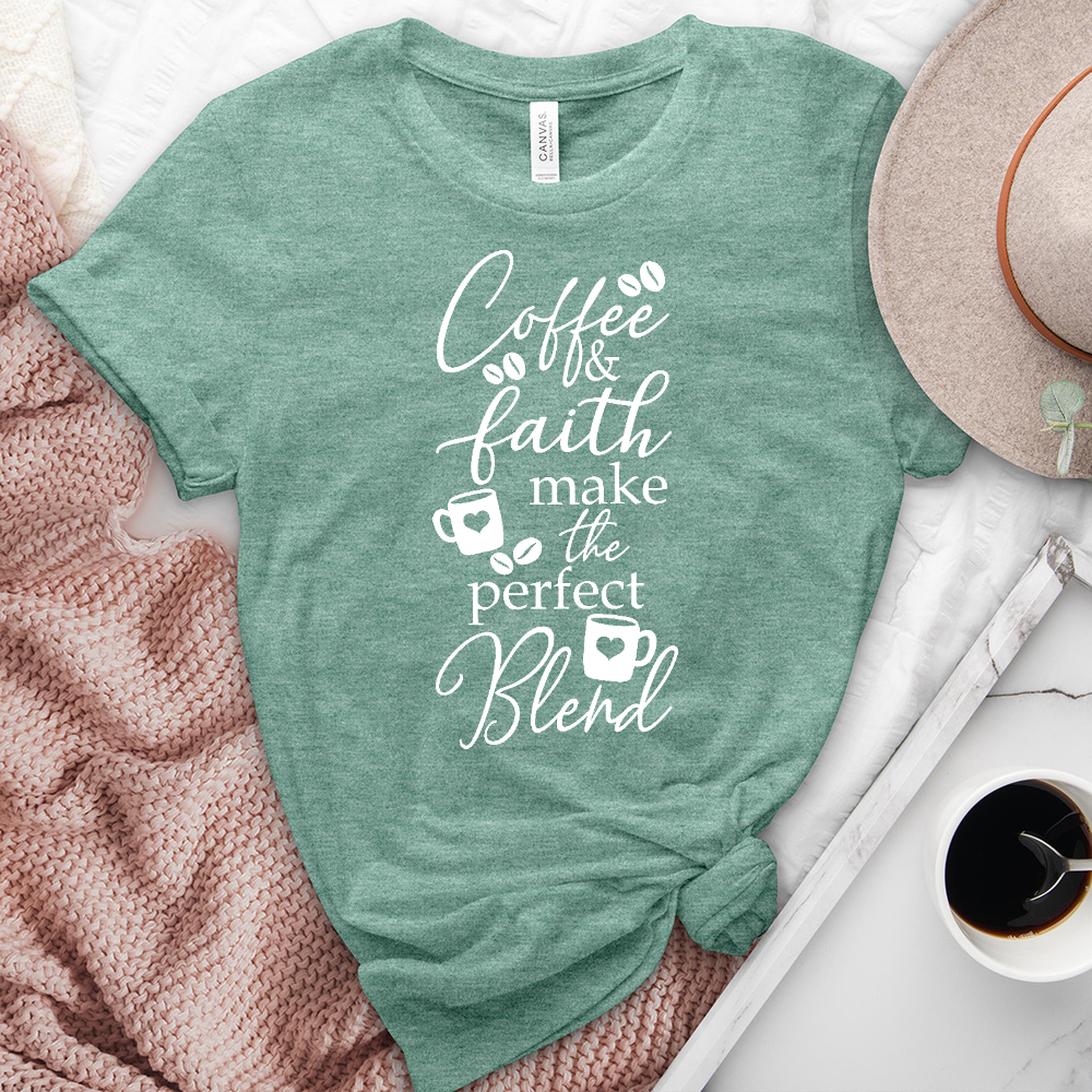 Coffee And Faith Blend Heathered Tee